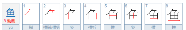 鱼字笔顺怎么写字的,鱼的笔顺怎么写图5