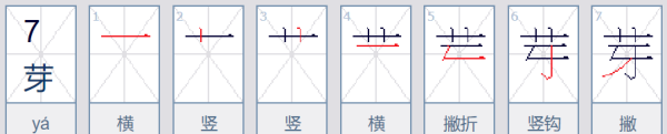 芽笔顺笔画,芽的笔顺图6