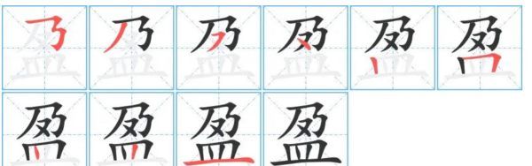 盈笔顺笔画,盈的笔顺笔画顺序图3