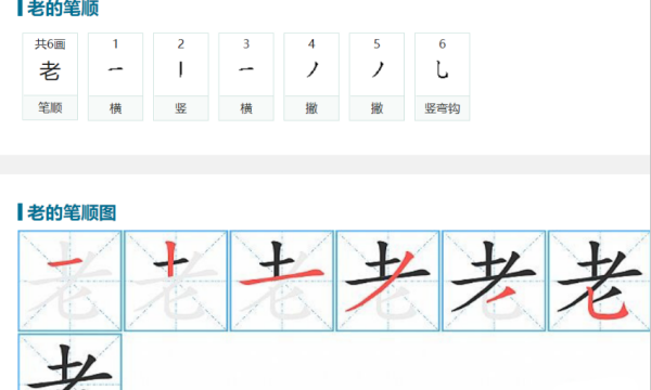 老怎么写笔顺,老的笔顺怎么写图5