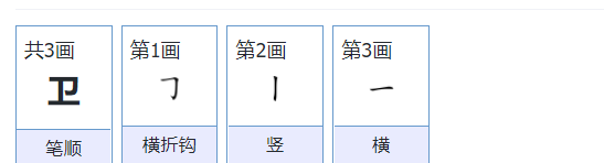卫笔顺笔画顺序表,卫的笔顺图1