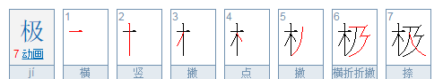 极笔顺笔画,极的笔画笔顺图3