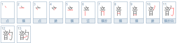 韵字笔顺,钰有多少笔画图3