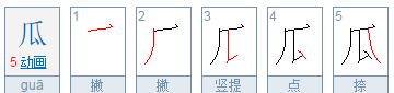 瓜字的笔顺怎么写,瓜的笔顺笔画顺序表口图2