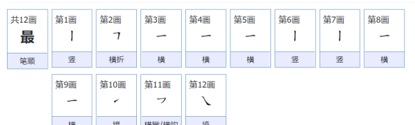 最笔顺怎么写,最的拼音和笔顺怎么写图3