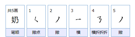 奶的笔顺怎么写,奶奶的奶笔顺怎么写图4