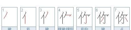 你字的笔顺,你的笔顺笔画顺序图图3