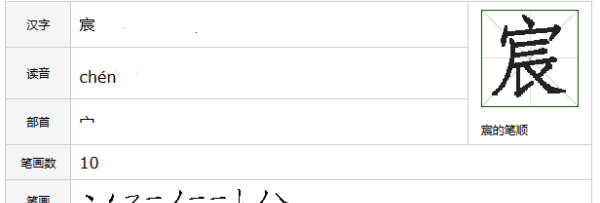 宸字笔顺田字格写法,宸田字格正确写法 笔画图6