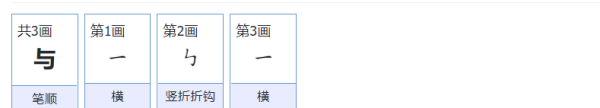 与字笔顺怎么写,与字的笔画顺序图1