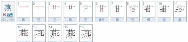 燕字的笔顺是什么写,阿拉伯数字8的笔顺笔画顺序图图1