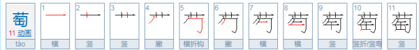 葡的笔顺,葡字笔顺图6