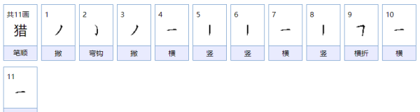 猎的笔顺,猎的拼音组词部首结构图7