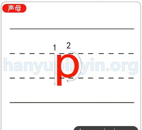 拼音p笔顺先写什么,声母书写格式笔顺图7