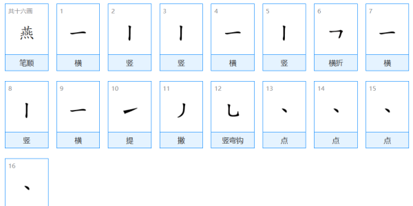 燕的笔顺怎么写,燕子的燕怎么写图3