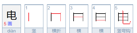 电笔顺正确的写法,电的笔顺笔画顺序怎么写的图3