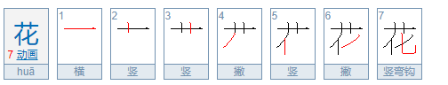 花的笔顺,花朵的花字的笔顺怎么写图4