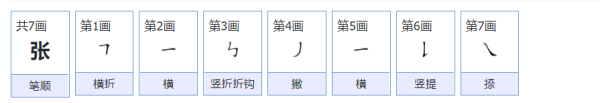 张的笔顺,张的笔画顺序图6
