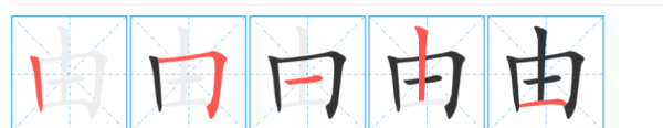 由字笔顺组词,由的笔顺图6