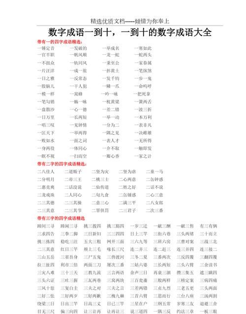 数字成语一到十接龙百千万,一到千的数字成语接龙图5