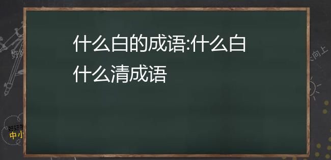 成语白什么什么,白发什么什么的成语图1