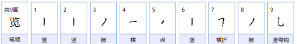 览笔顺,览的笔顺图8