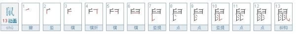 鼠笔顺怎么写,老鼠老鼠一共有几画笔顺图5