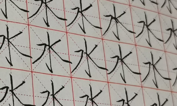 水字笔顺笔画,水 的笔顺图1