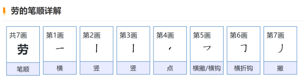 劳的笔顺,劳的读音图7