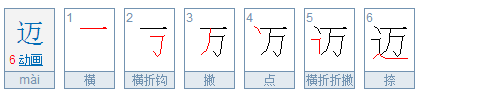 迈的笔顺和部首,迈字读音是什么意思图5