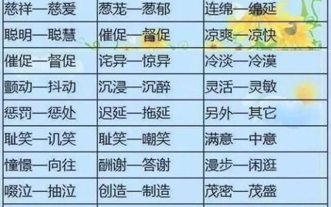 原来近义词 一年级,一年级下册近反义词汇总